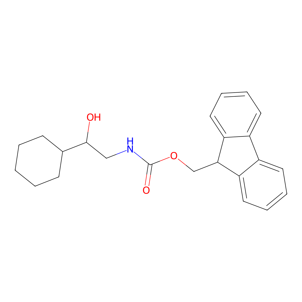 (9H-fluoren-9-yl)methyl N-(2-cyclohexyl-2-hydroxyethyl)carbamate molecular structure, CAS 2763998-33-8