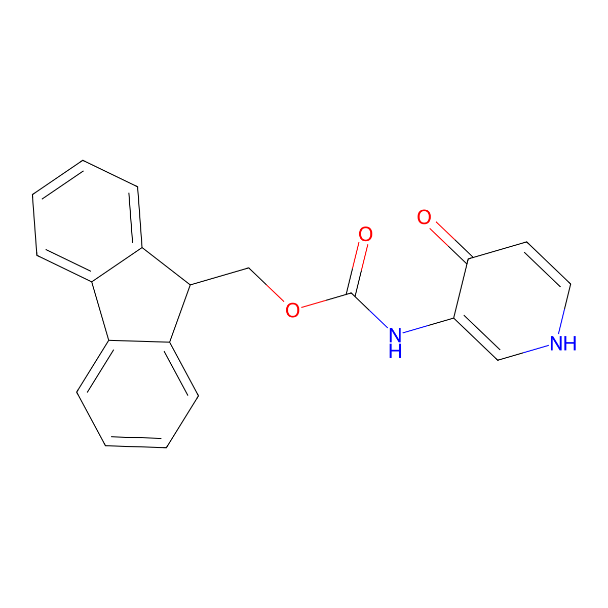 (9H-fluoren-9-yl)methyl N-(4-hydroxypyridin-3-yl)carbamate molecular structure, CAS 2763998-39-4