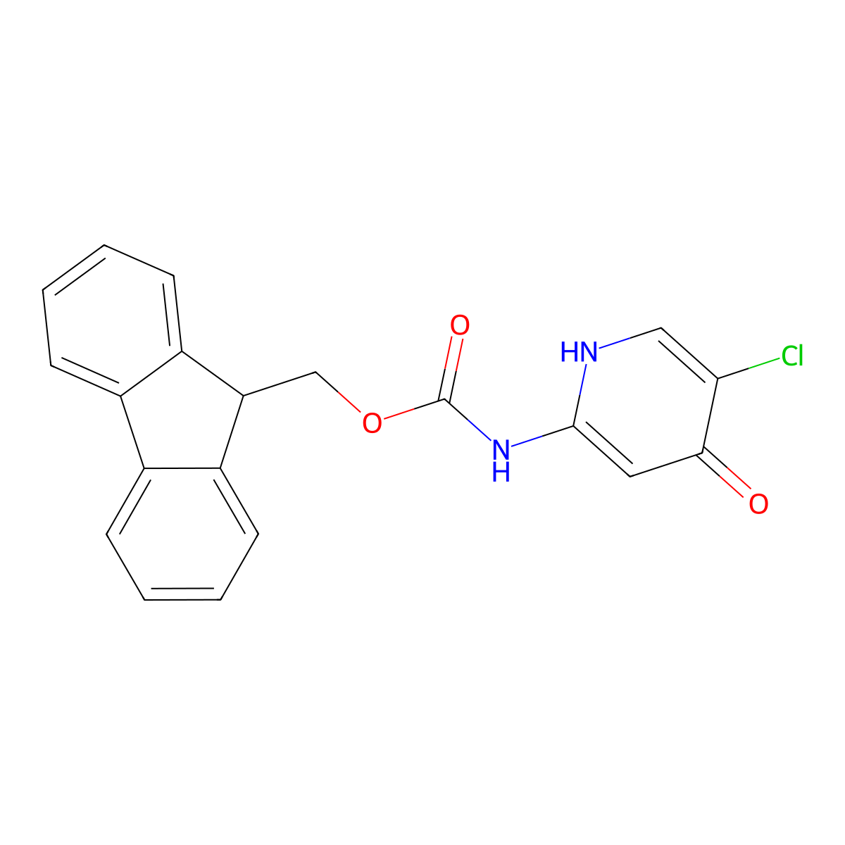 (9H-fluoren-9-yl)methyl N-(5-chloro-4-hydroxypyridin-2-yl)carbamate molecular structure, CAS 2763998-62-3