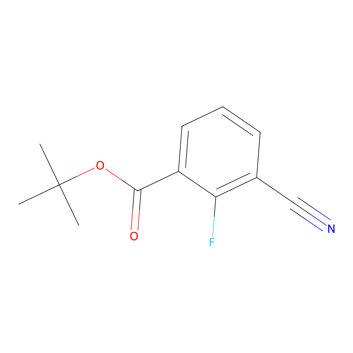 Tert-butyl 3-cyano-2-fluorobenzoate molecular structure, CAS 2763998-74-7