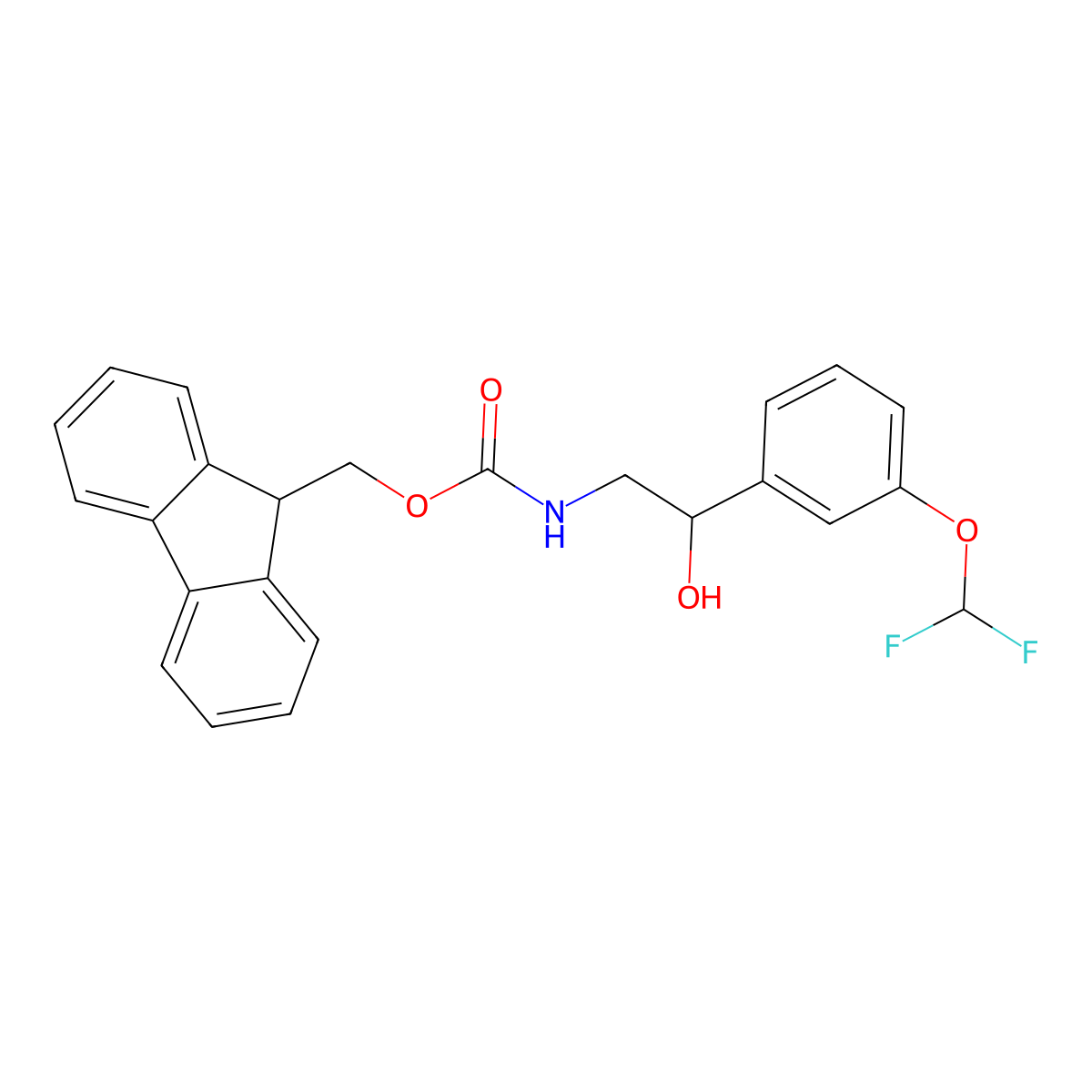 (9H-fluoren-9-yl)methyl N-{2-[3-(difluoromethoxy)phenyl]-2-hydroxyethyl}carbamate molecular structure, CAS 2763998-82-7
