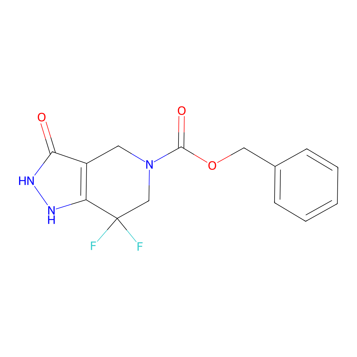 benzyl 7,7-difluoro-3-hydroxy-1H,4H,5H,6H,7H-pyrazolo[4,3-c]pyridine-5-carboxylate molecular structure, CAS 2763998-83-8