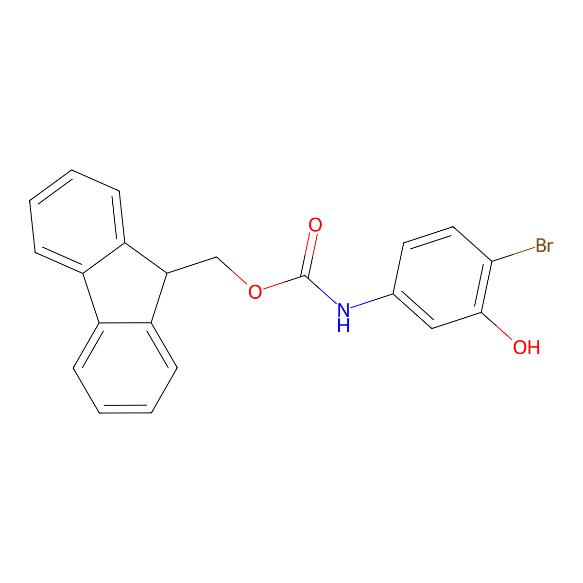 (9H-fluoren-9-yl)methyl N-(4-bromo-3-hydroxyphenyl)carbamate molecular structure, CAS 2763998-90-7
