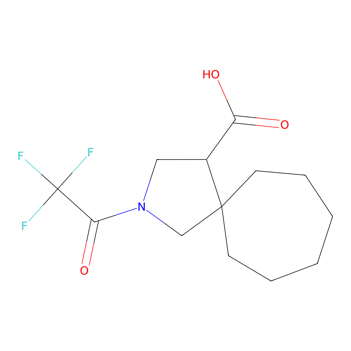 2-(2,2,2-Trifluoroacetyl)-2-azaspiro[4.6]undecane-4-carboxylic acid molecular structure, CAS 2763998-97-4