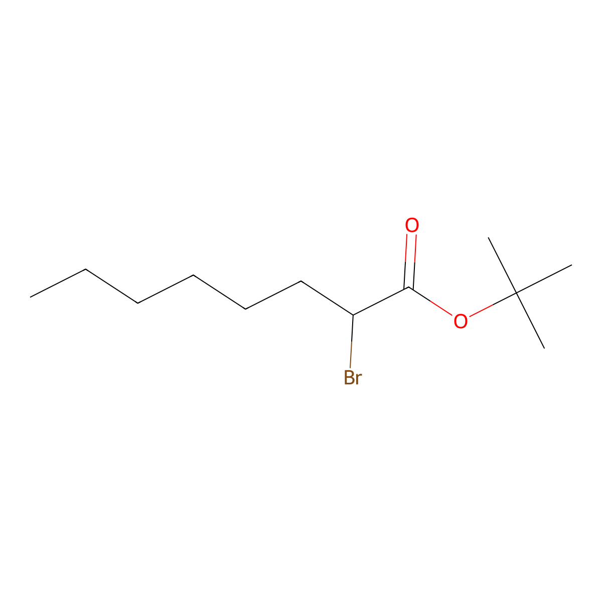 Tert-butyl 2-bromooctanoate molecular structure, CAS 2763999-21-7
