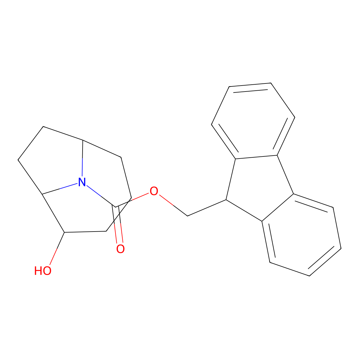 (9H-fluoren-9-yl)methyl 2-hydroxy-9-azabicyclo[4.2.1]nonane-9-carboxylate molecular structure, CAS 2763999-22-8