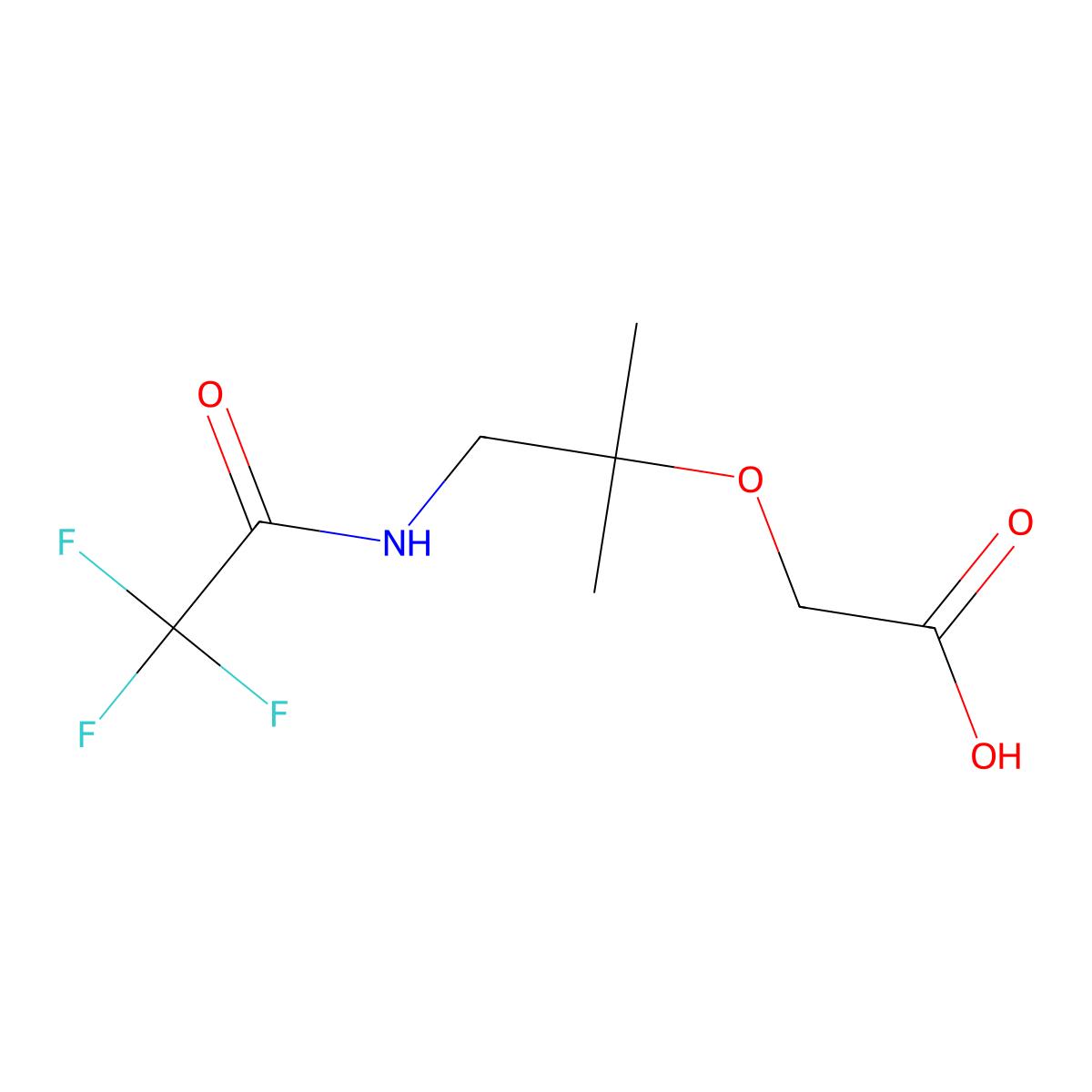 2-{[2-Methyl-1-(2,2,2-trifluoroacetamido)propan-2-yl]oxy}acetic acid molecular structure, CAS 2763999-23-9