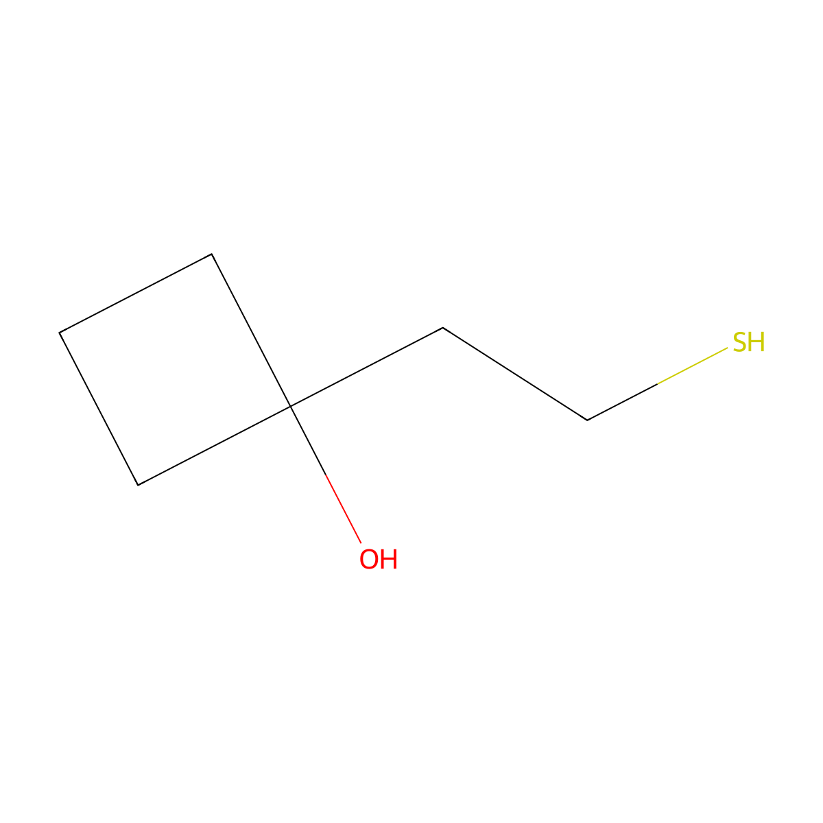 1-(2-Sulfanylethyl)cyclobutan-1-ol molecular structure, CAS 2763999-36-4