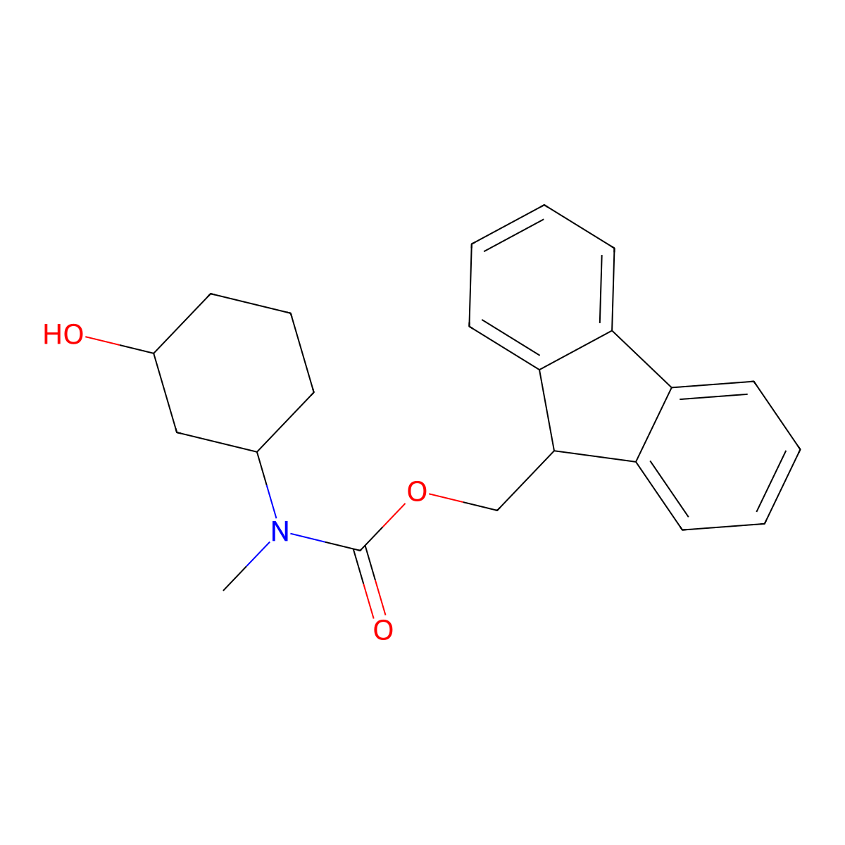 (9H-fluoren-9-yl)methyl N-(3-hydroxycyclohexyl)-N-methylcarbamate molecular structure, CAS 2763999-40-0
