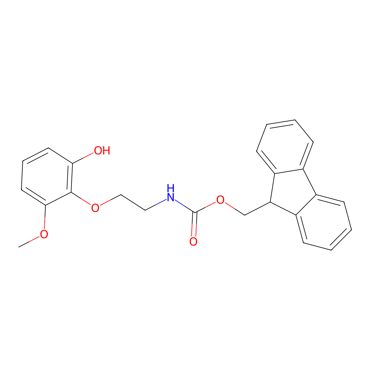 (9H-fluoren-9-yl)methyl N-[2-(2-hydroxy-6-methoxyphenoxy)ethyl]carbamate molecular structure, CAS 2763999-46-6