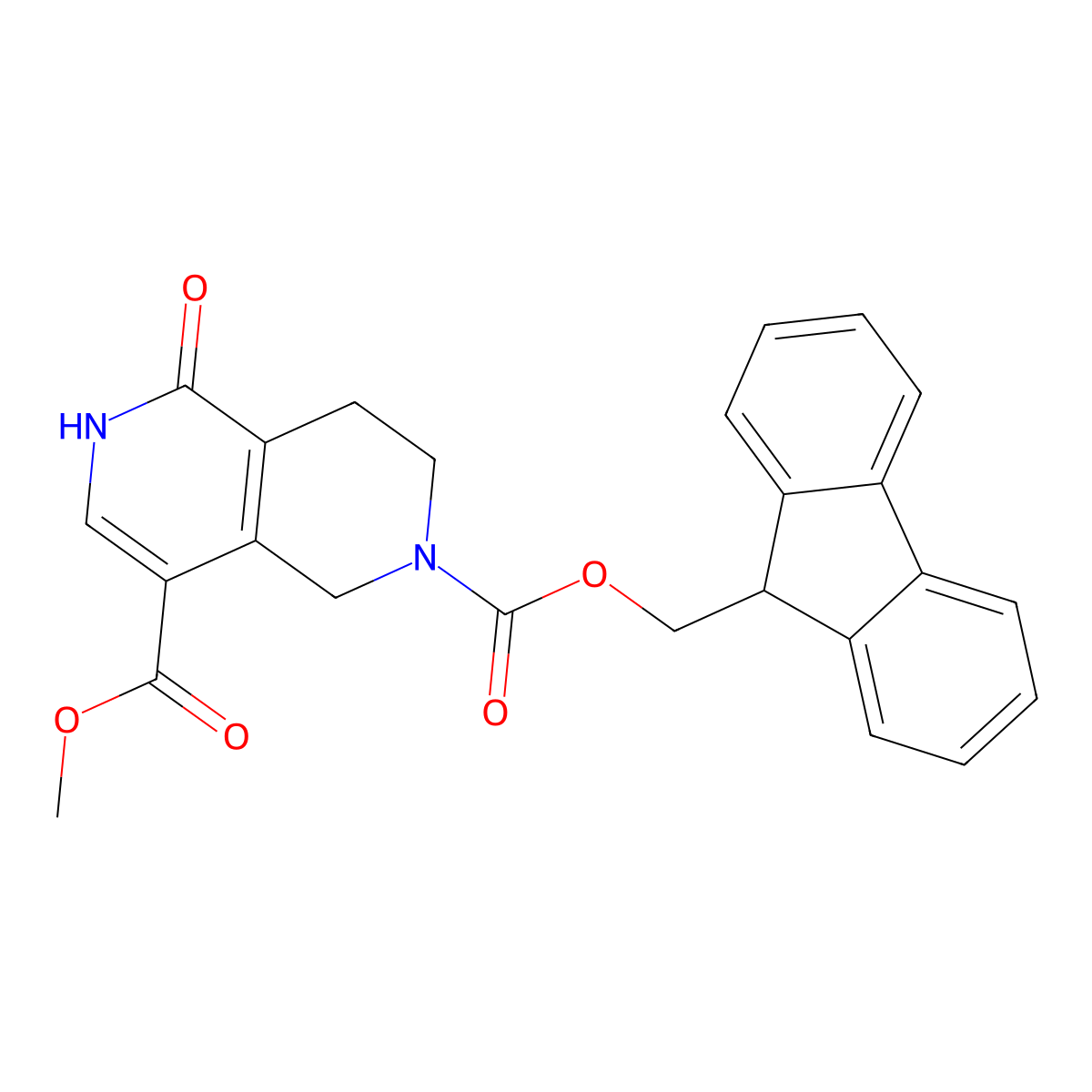 2-(9H-fluoren-9-yl)methyl 8-methyl 5-hydroxy-1,2,3,4-tetrahydro-2,6-naphthyridine-2,8-dicarboxylate molecular structure, CAS 2763999-53-5