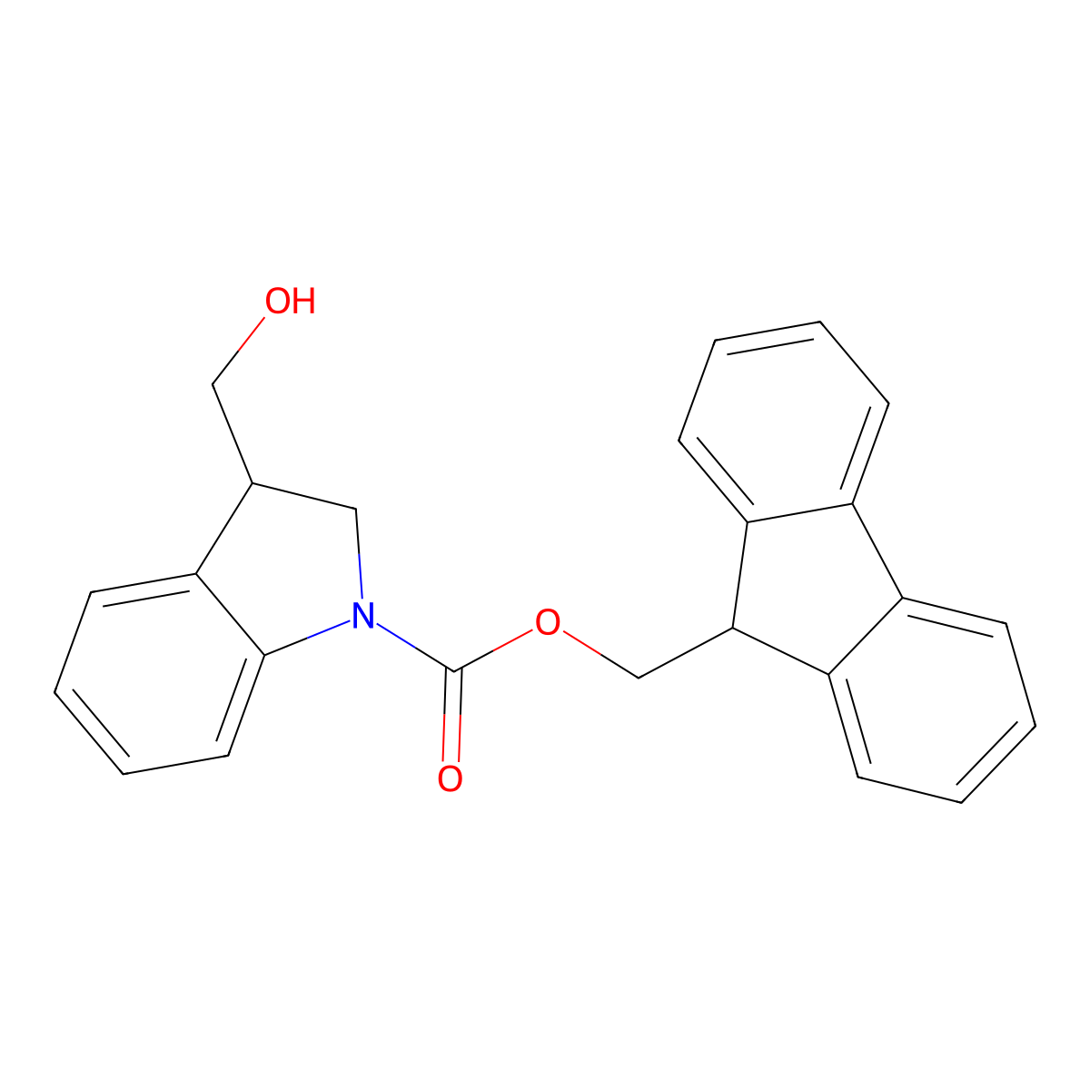 (9H-fluoren-9-yl)methyl 3-(hydroxymethyl)-2,3-dihydro-1H-indole-1-carboxylate molecular structure, CAS 2763999-57-9