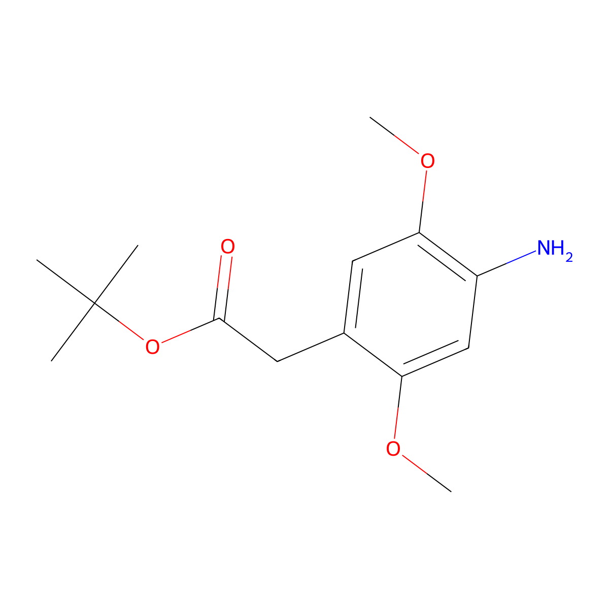 Tert-butyl 2-(4-amino-2,5-dimethoxyphenyl)acetate molecular structure, CAS 2763999-59-1