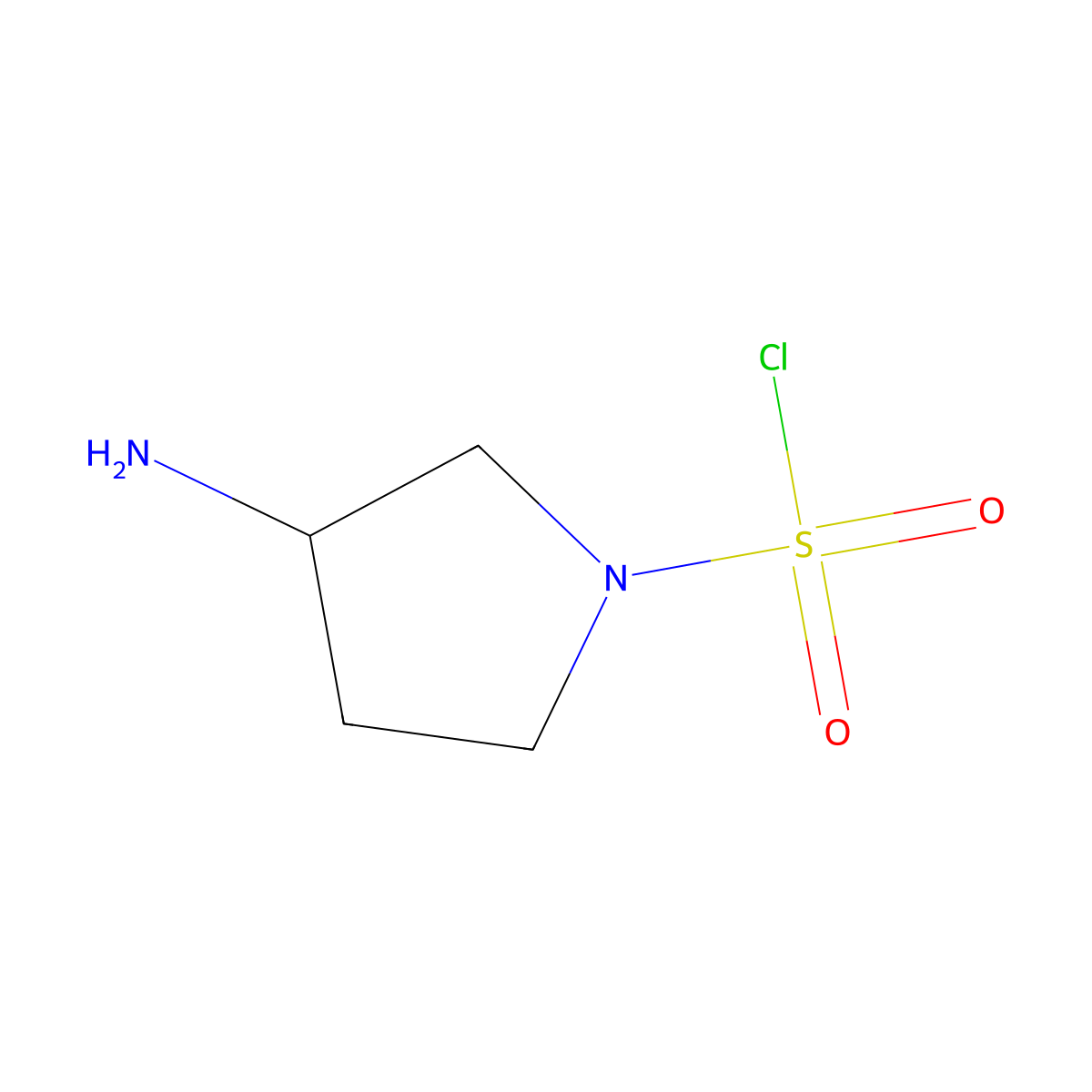 3-Aminopyrrolidine-1-sulfonyl chloride molecular structure, CAS 2763999-78-4