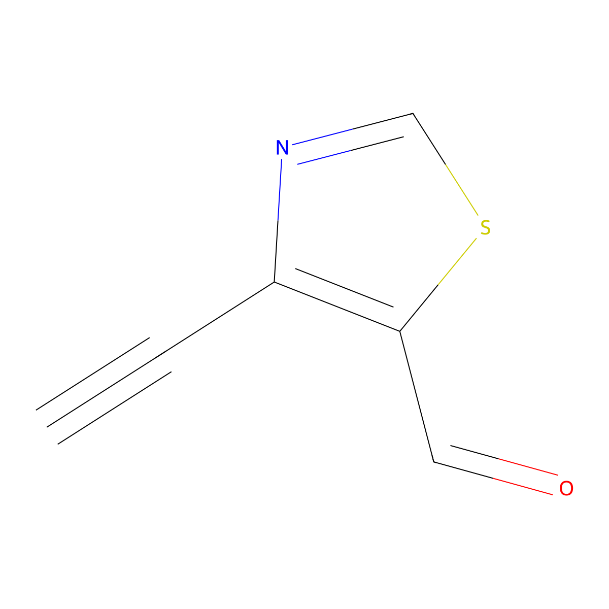 4-Ethynyl-1,3-thiazole-5-carbaldehyde molecular structure, CAS 2763999-82-0