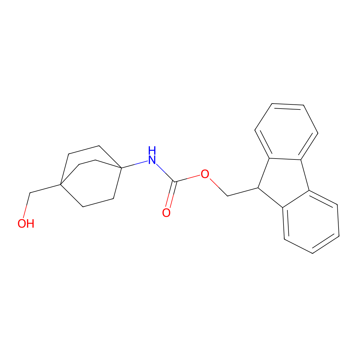 (9H-fluoren-9-yl)methyl N-[4-(hydroxymethyl)bicyclo[2.2.2]octan-1-yl]carbamate molecular structure, CAS 2763999-86-4