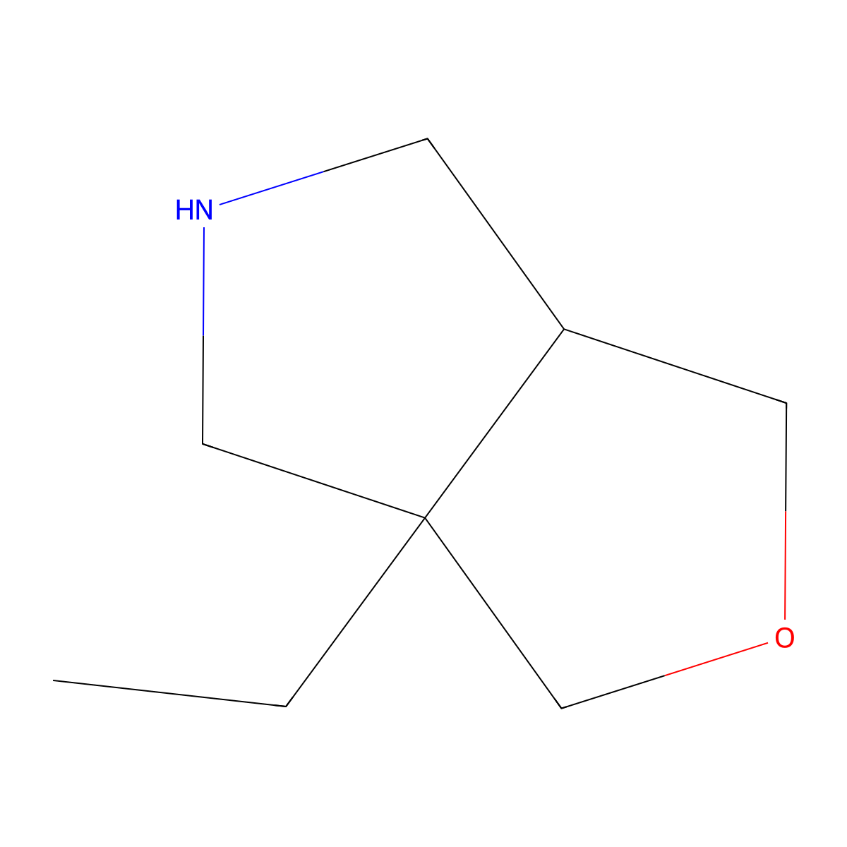 rac-(3aR,6aS)-3a-ethyl-hexahydro-1H-furo[3,4-c]pyrrole molecular structure, CAS 2763999-87-5