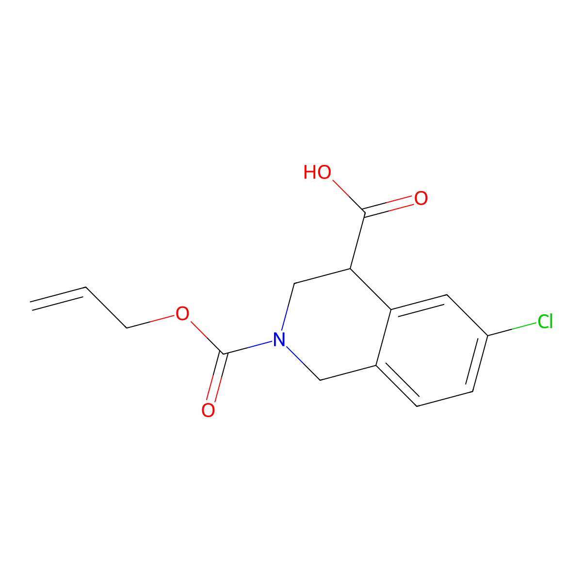 6-Chloro-2-[(prop-2-en-1-yloxy)carbonyl]-1,2,3,4-tetrahydroisoquinoline-4-carboxylic acid molecular structure, CAS 2763999-89-7