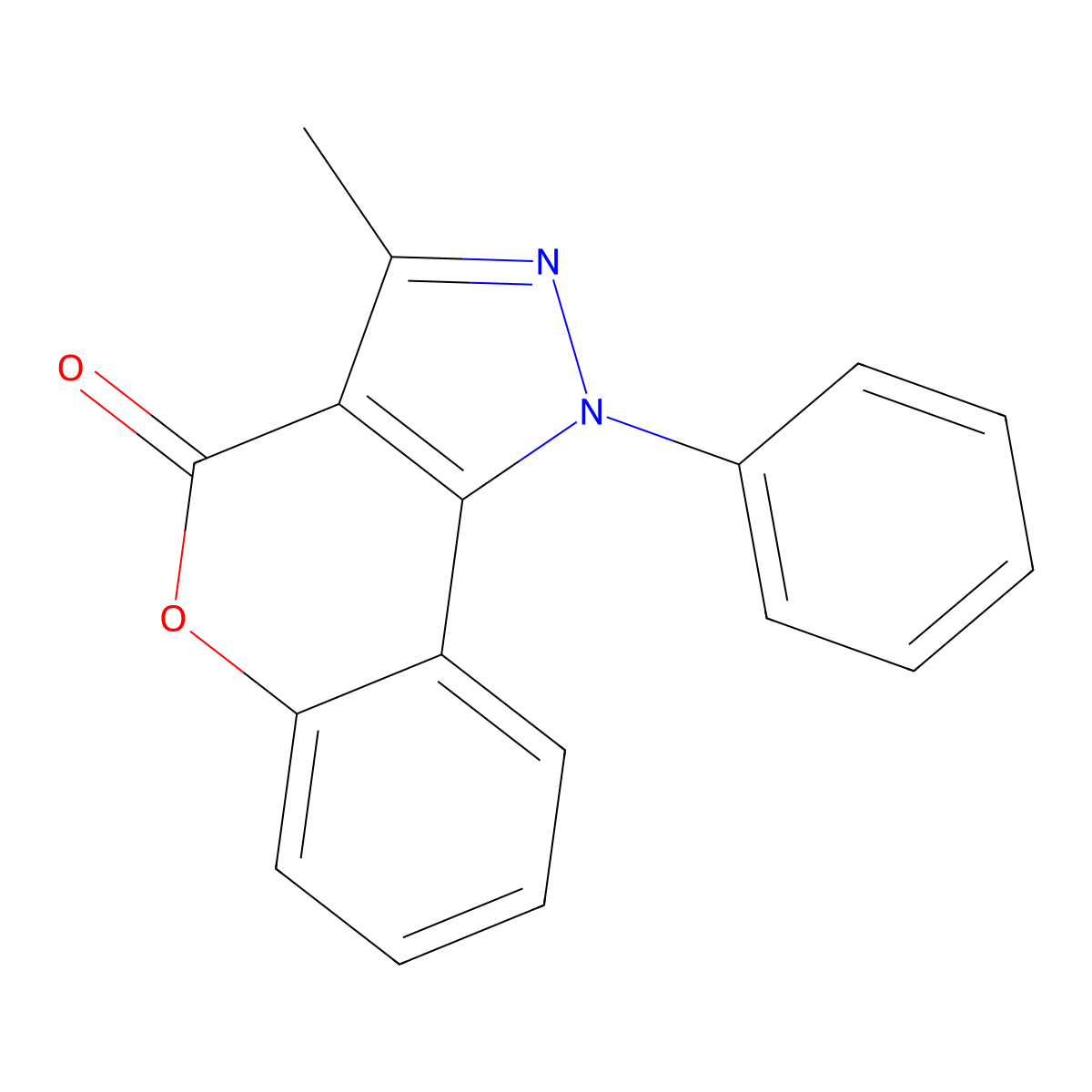 3-methyl-1-phenyl-1H,4H-chromeno[4,3-c]pyrazol-4-one molecular structure, CAS 2764-19-4