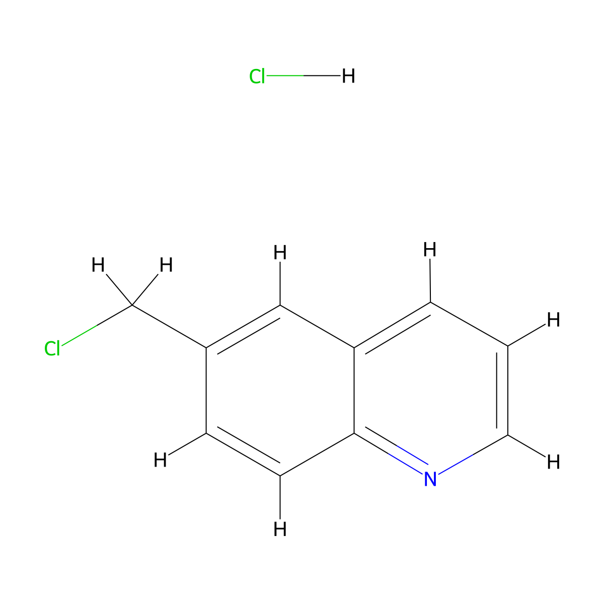 6-(Chloromethyl)quinoline hydrochloride molecular structure, CAS 2764-59-2