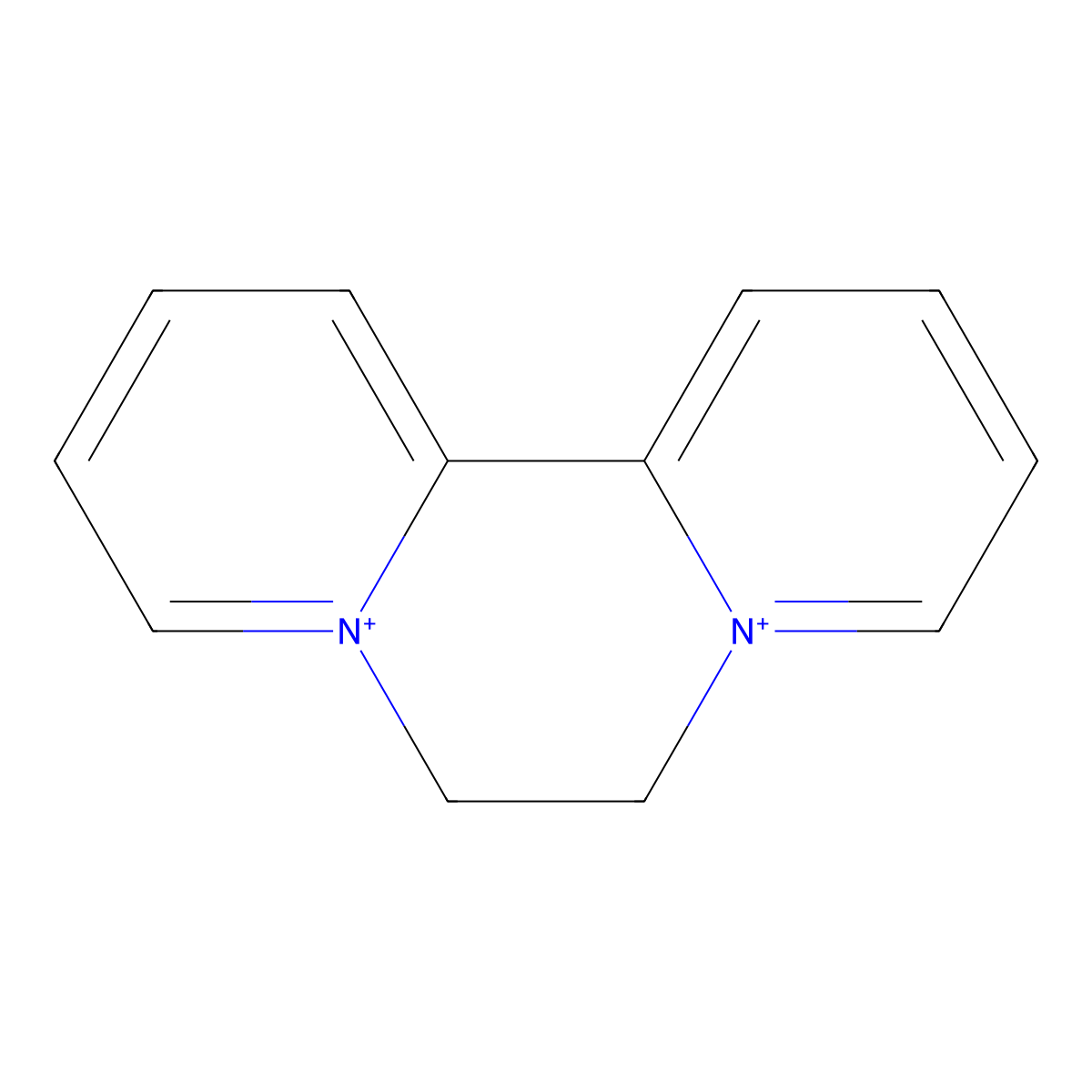 Diquat molecular structure, CAS 2764-72-9