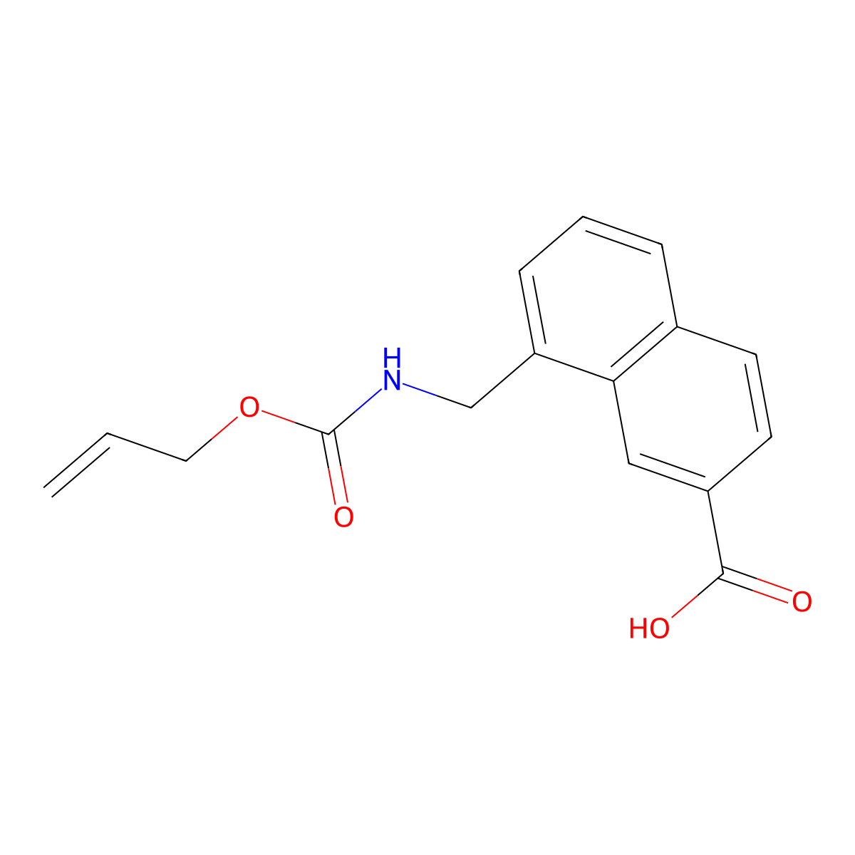 8-({[(Prop-2-en-1-yloxy)carbonyl]amino}methyl)naphthalene-2-carboxylic acid molecular structure, CAS 2764000-05-5