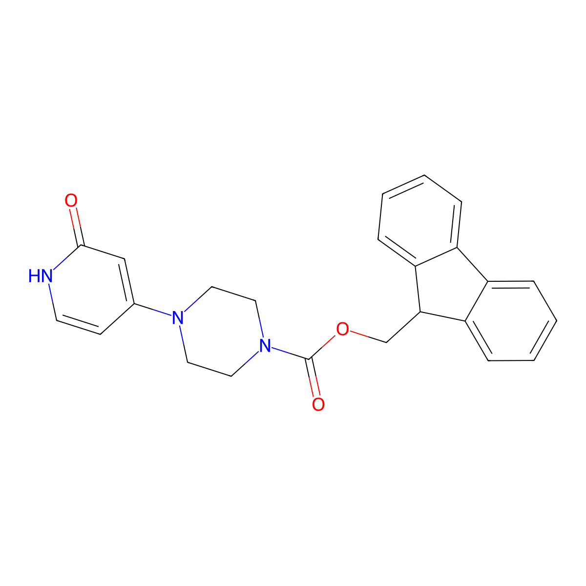 (9H-fluoren-9-yl)methyl 4-(2-hydroxypyridin-4-yl)piperazine-1-carboxylate molecular structure, CAS 2764000-19-1