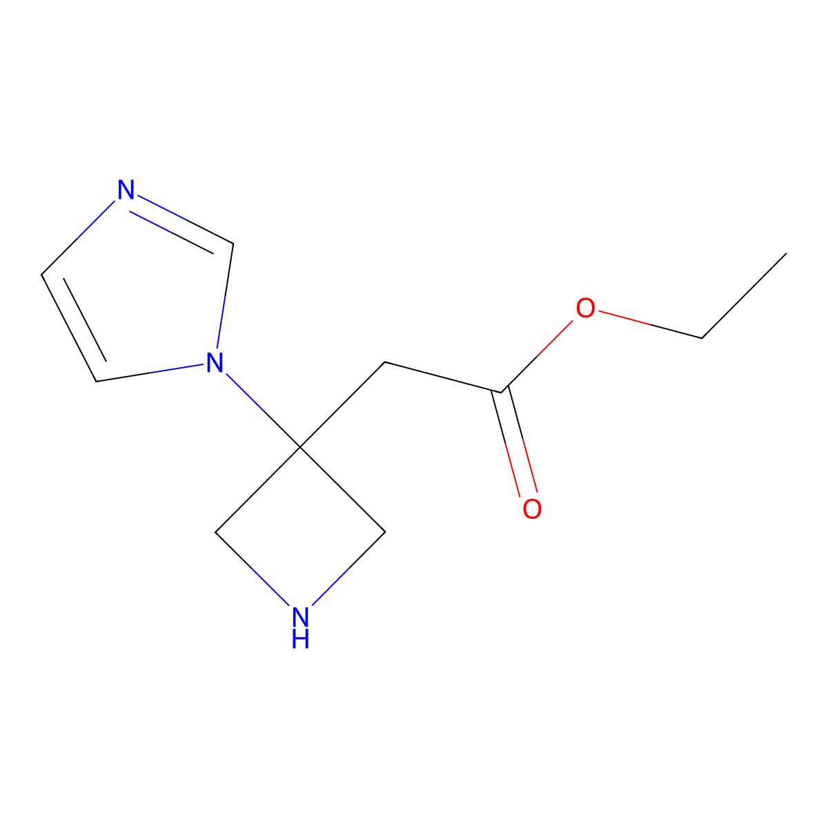 ethyl 2-[3-(1H-imidazol-1-yl)azetidin-3-yl]acetate molecular structure, CAS 2764000-27-1
