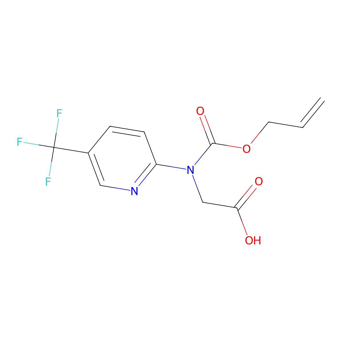 2-{[(Prop-2-en-1-yloxy)carbonyl][5-(trifluoromethyl)pyridin-2-yl]amino}acetic acid molecular structure, CAS 2764000-33-9