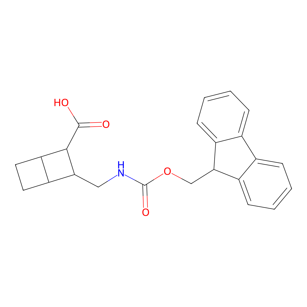 rac-(1R,2S,3R,4S)-3-[({[(9H-fluoren-9-yl)methoxy]carbonyl}amino)methyl]bicyclo[2.2.0]hexane-2-carboxylic acid molecular structure, CAS 2764000-41-9