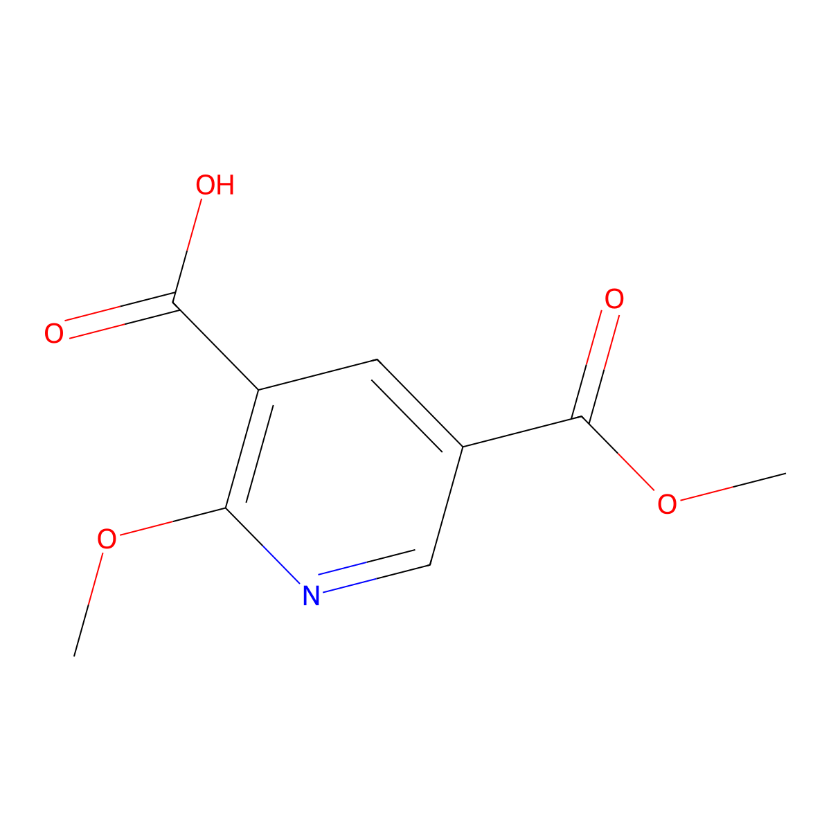 2-Methoxy-5-(methoxycarbonyl)pyridine-3-carboxylic acid molecular structure, CAS 2764000-52-2