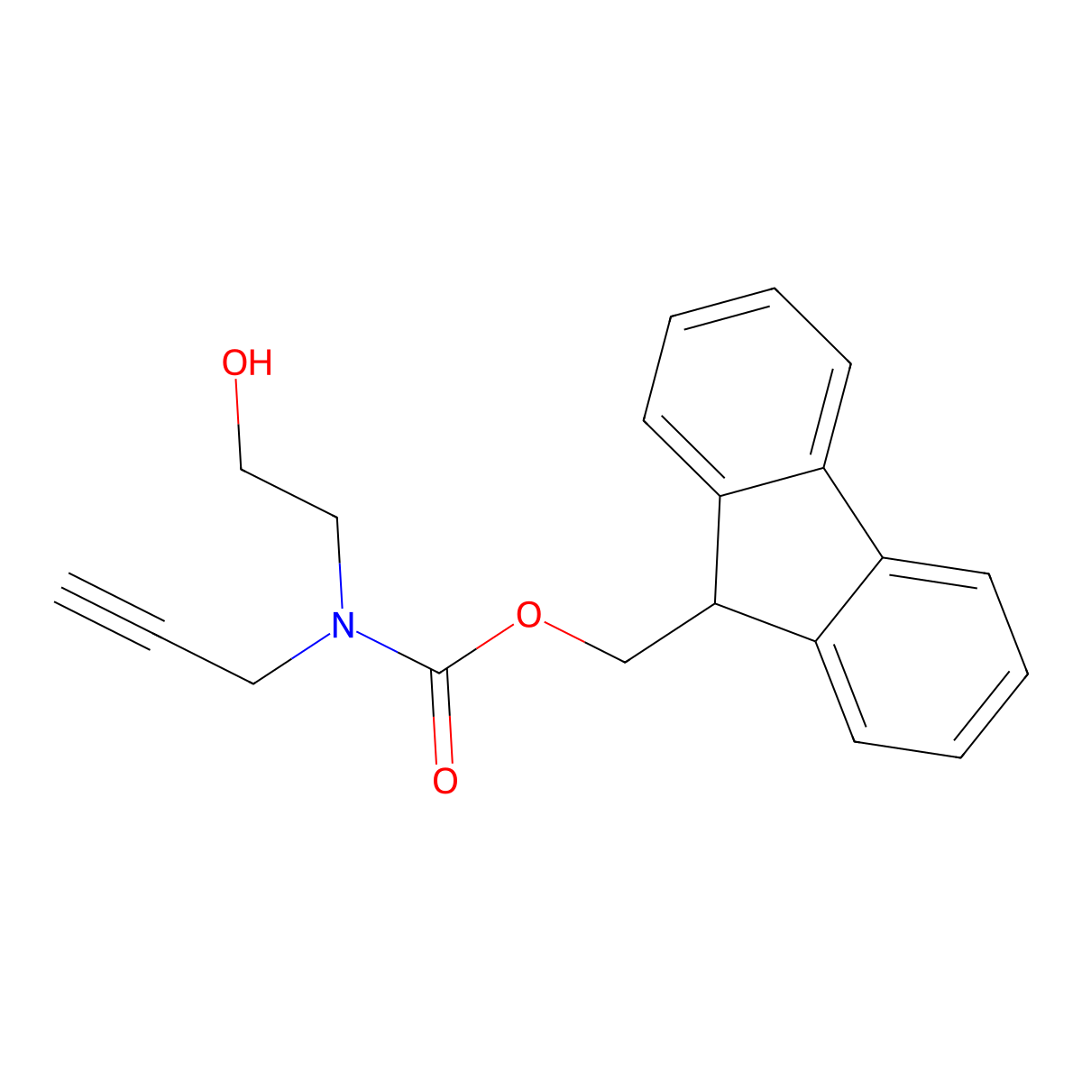 (9H-fluoren-9-yl)methyl N-(2-hydroxyethyl)-N-(prop-2-yn-1-yl)carbamate molecular structure, CAS 2764000-59-9