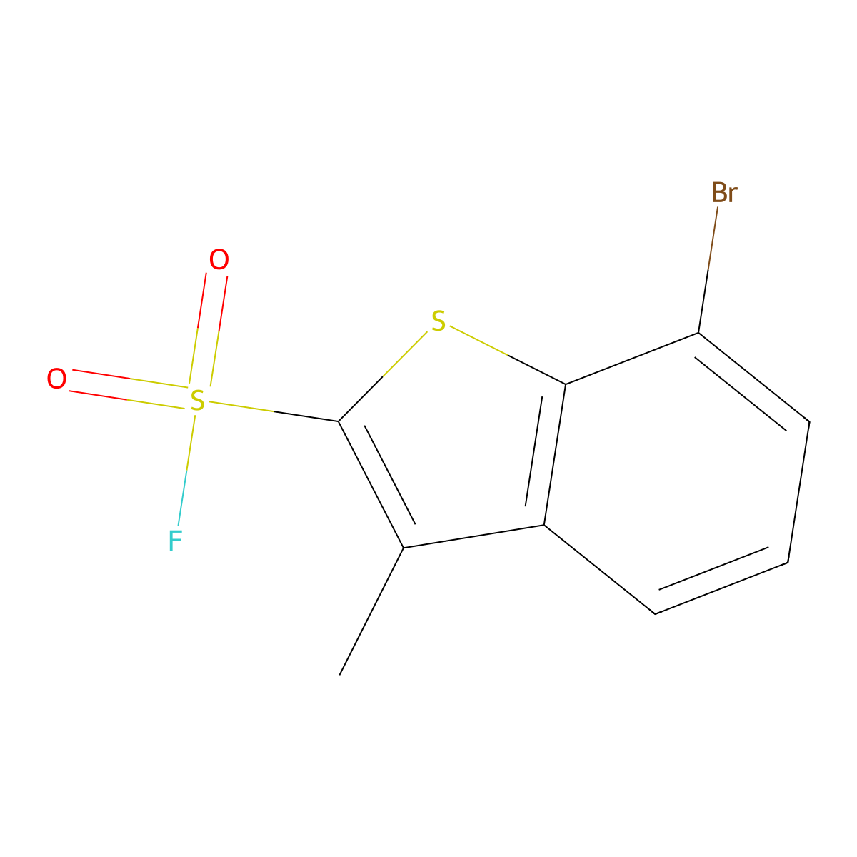7-Bromo-3-methyl-1-benzothiophene-2-sulfonyl fluoride molecular structure, CAS 2764000-61-3