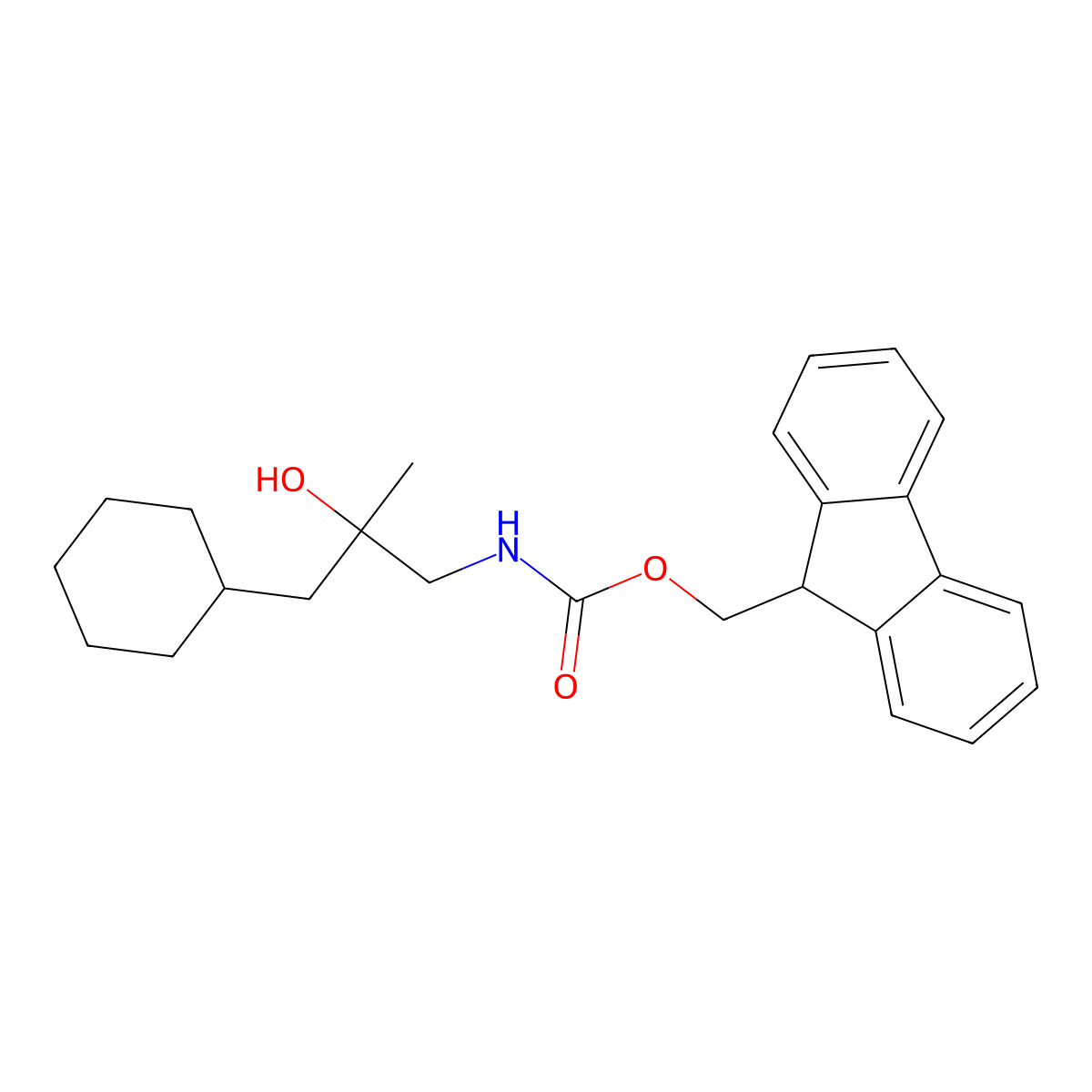(9H-fluoren-9-yl)methyl N-(3-cyclohexyl-2-hydroxy-2-methylpropyl)carbamate molecular structure, CAS 2764000-65-7
