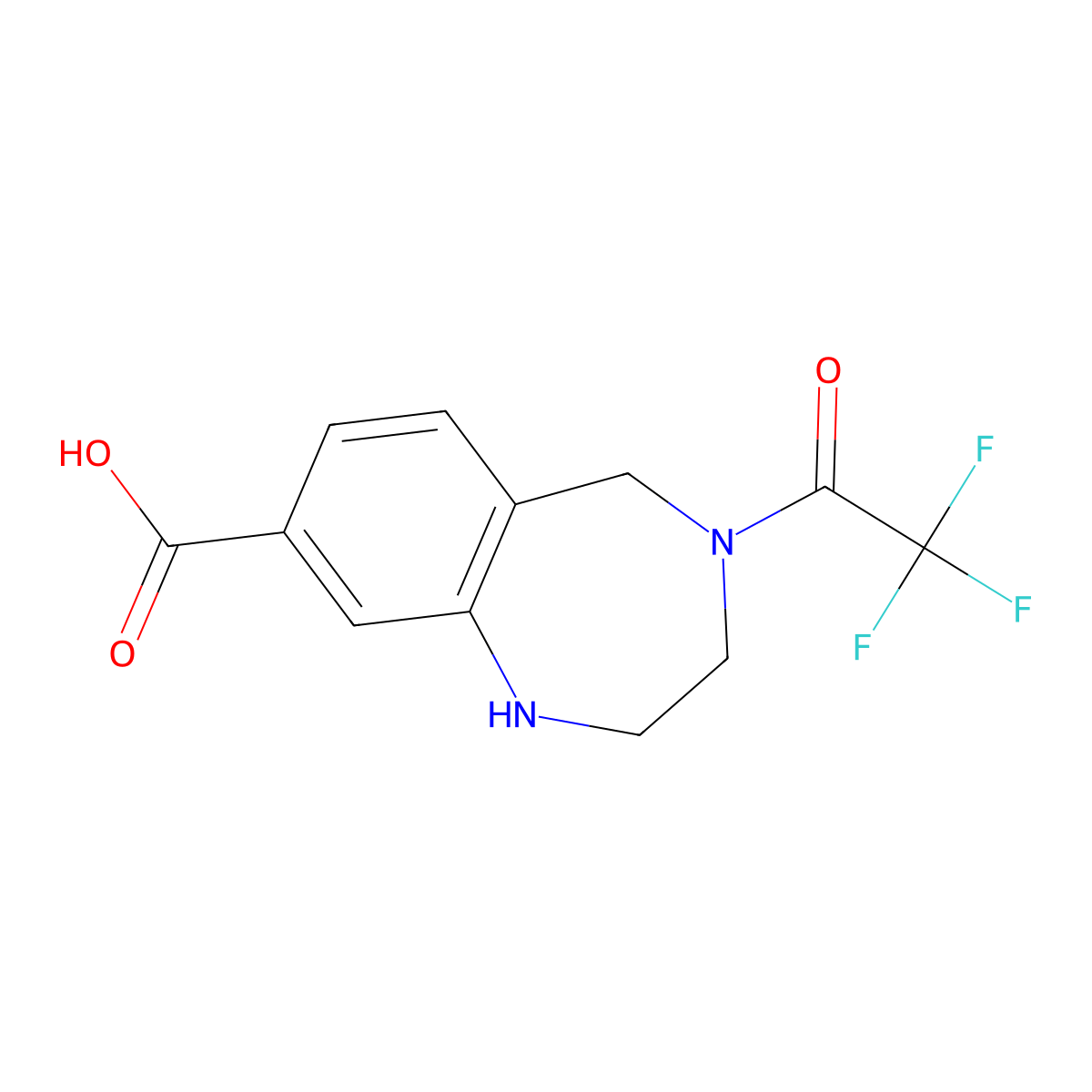 4-(2,2,2-trifluoroacetyl)-2,3,4,5-tetrahydro-1H-1,4-benzodiazepine-8-carboxylic acid molecular structure, CAS 2764000-66-8