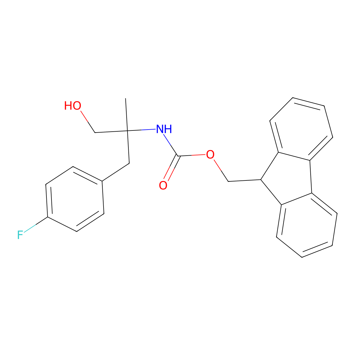 (9H-fluoren-9-yl)methyl N-{2-[(4-fluorophenyl)methyl]-1-hydroxypropan-2-yl}carbamate molecular structure, CAS 2764000-70-4