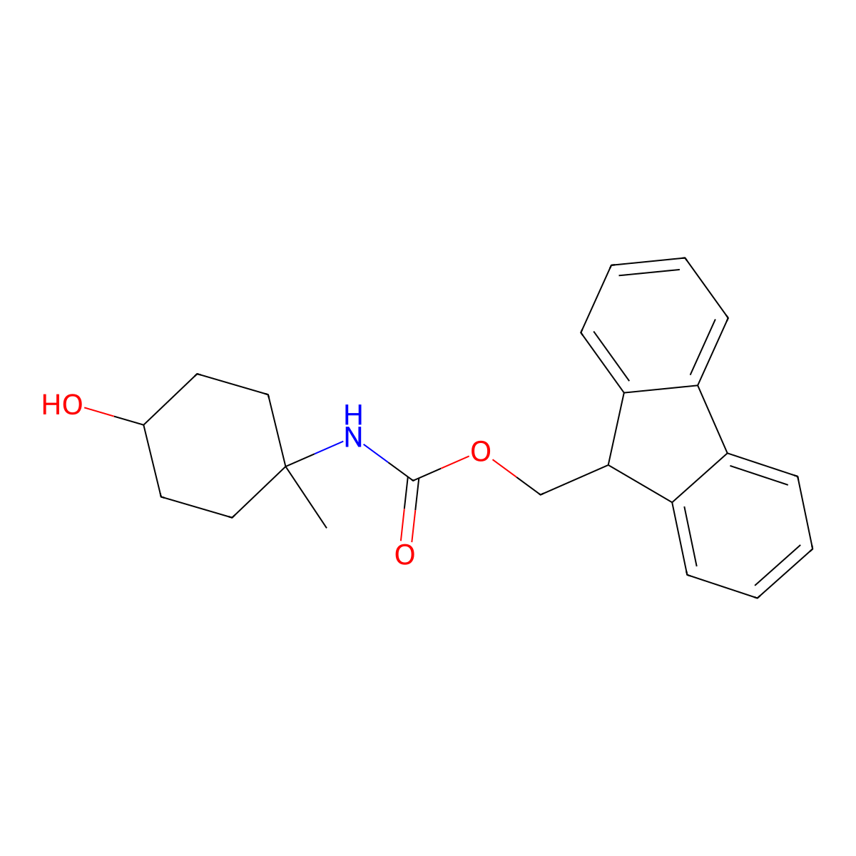 (9H-fluoren-9-yl)methyl N-(4-hydroxy-1-methylcyclohexyl)carbamate molecular structure, CAS 2764000-82-8