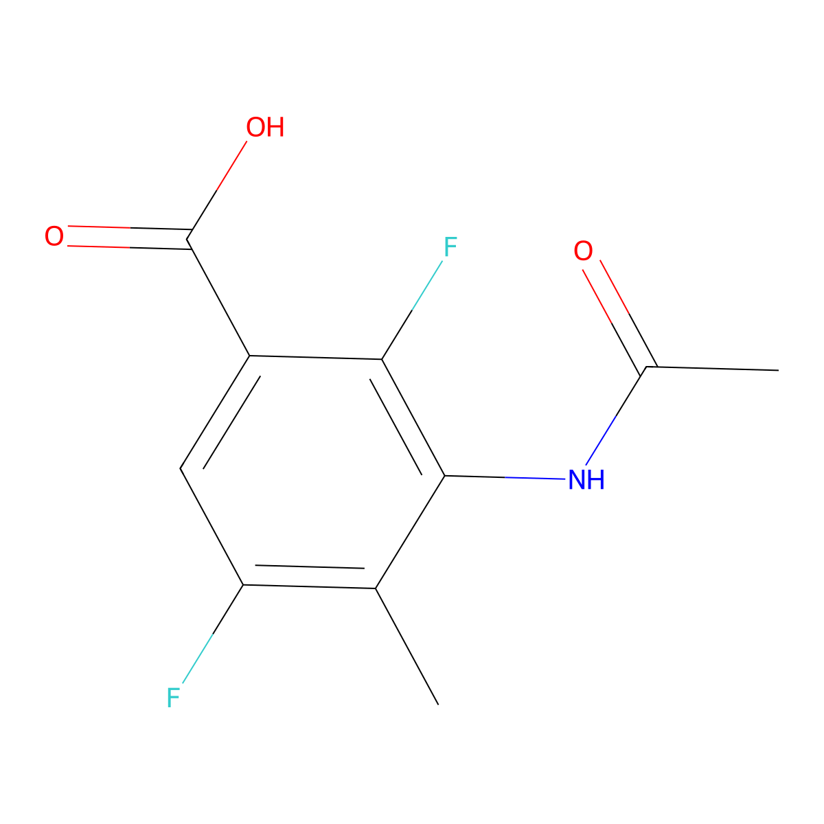 3-Acetamido-2,5-difluoro-4-methylbenzoic acid molecular structure, CAS 2764000-83-9