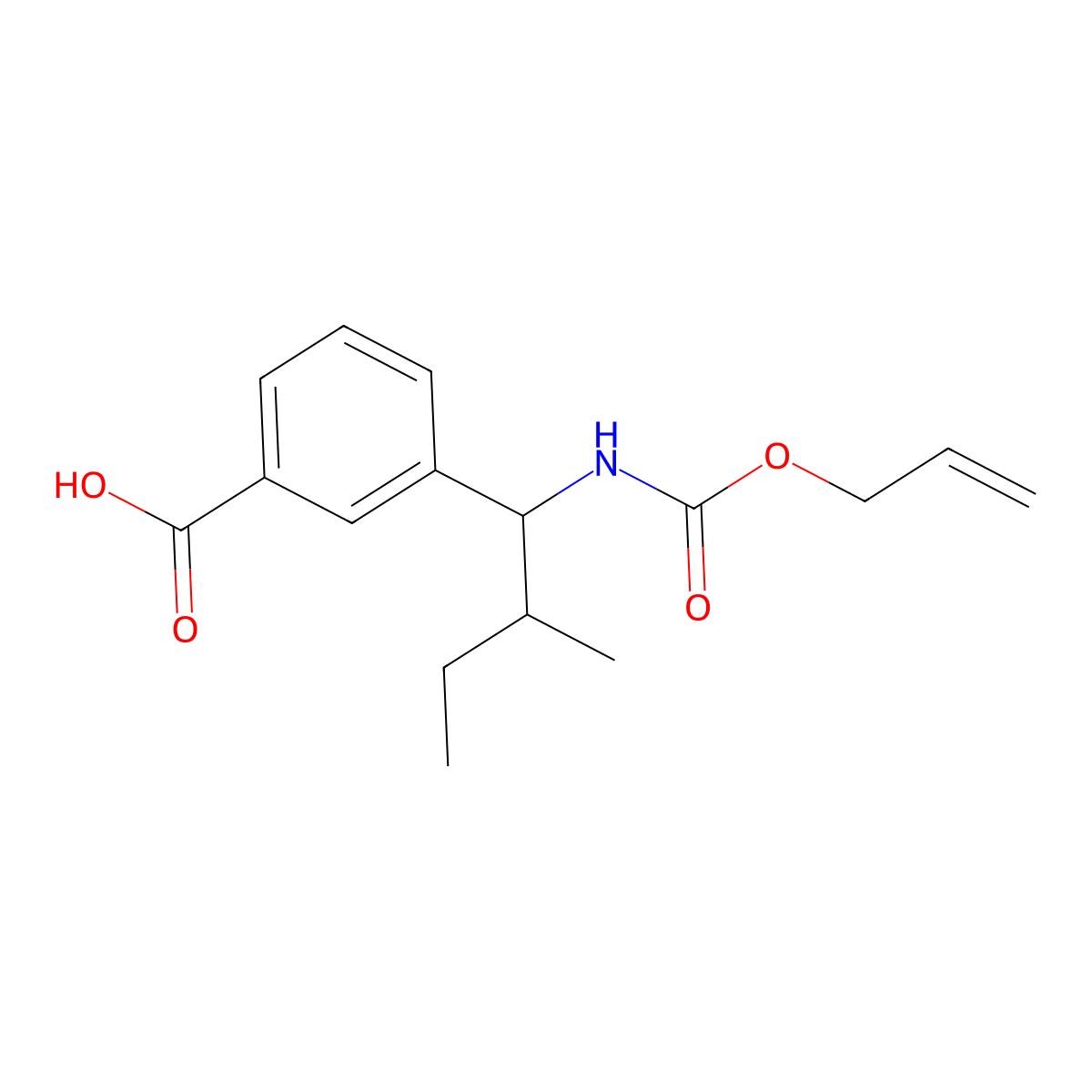 3-(2-Methyl-1-{[(prop-2-en-1-yloxy)carbonyl]amino}butyl)benzoic acid molecular structure, CAS 2764000-92-0
