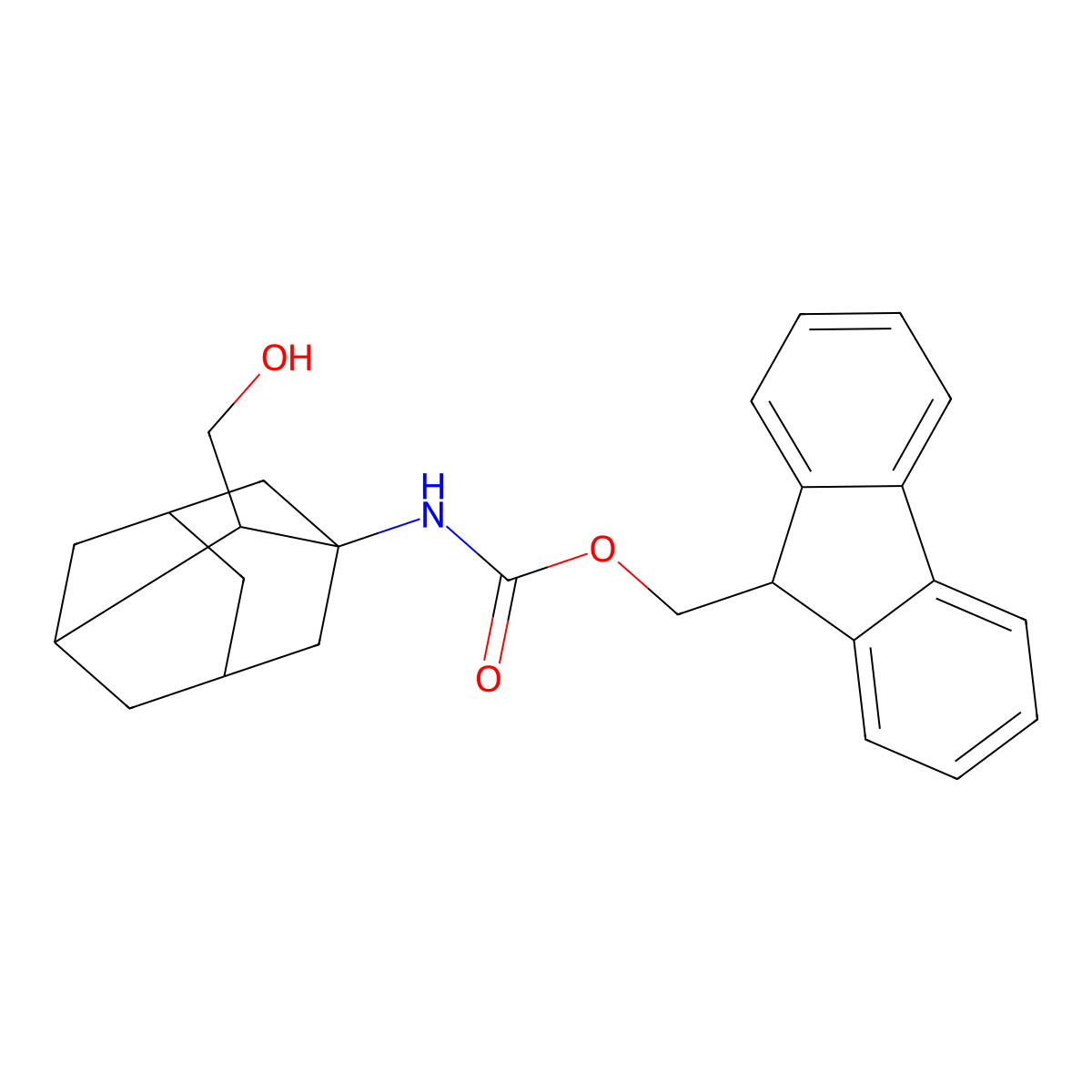 (9H-fluoren-9-yl)methyl N-[2-(hydroxymethyl)adamantan-1-yl]carbamate molecular structure, CAS 2764000-94-2