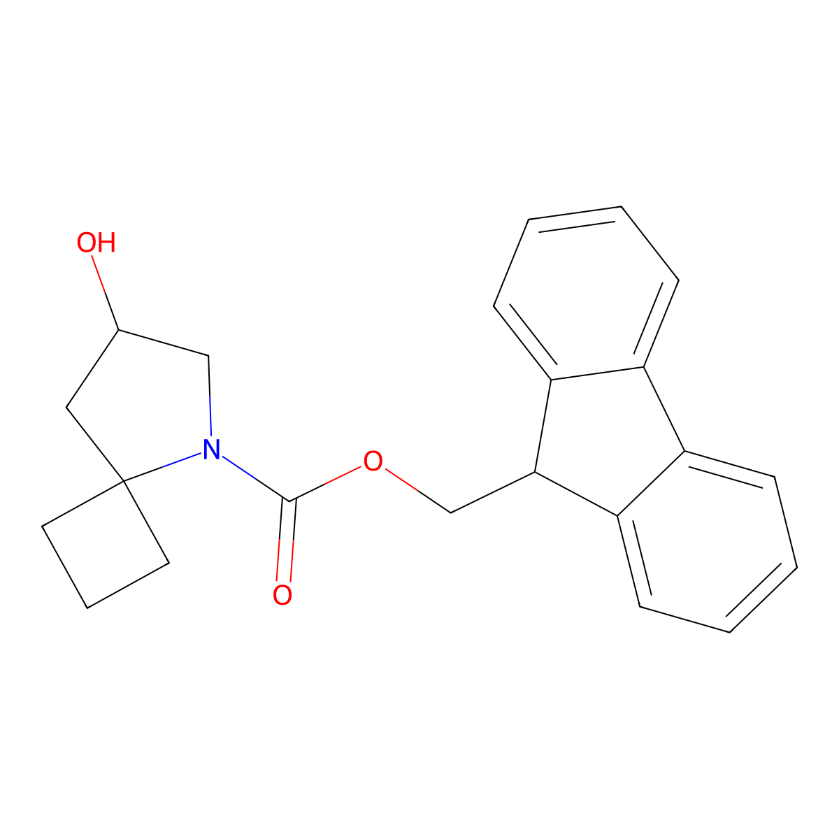 (9H-fluoren-9-yl)methyl 7-hydroxy-5-azaspiro[3.4]octane-5-carboxylate molecular structure, CAS 2764001-02-5