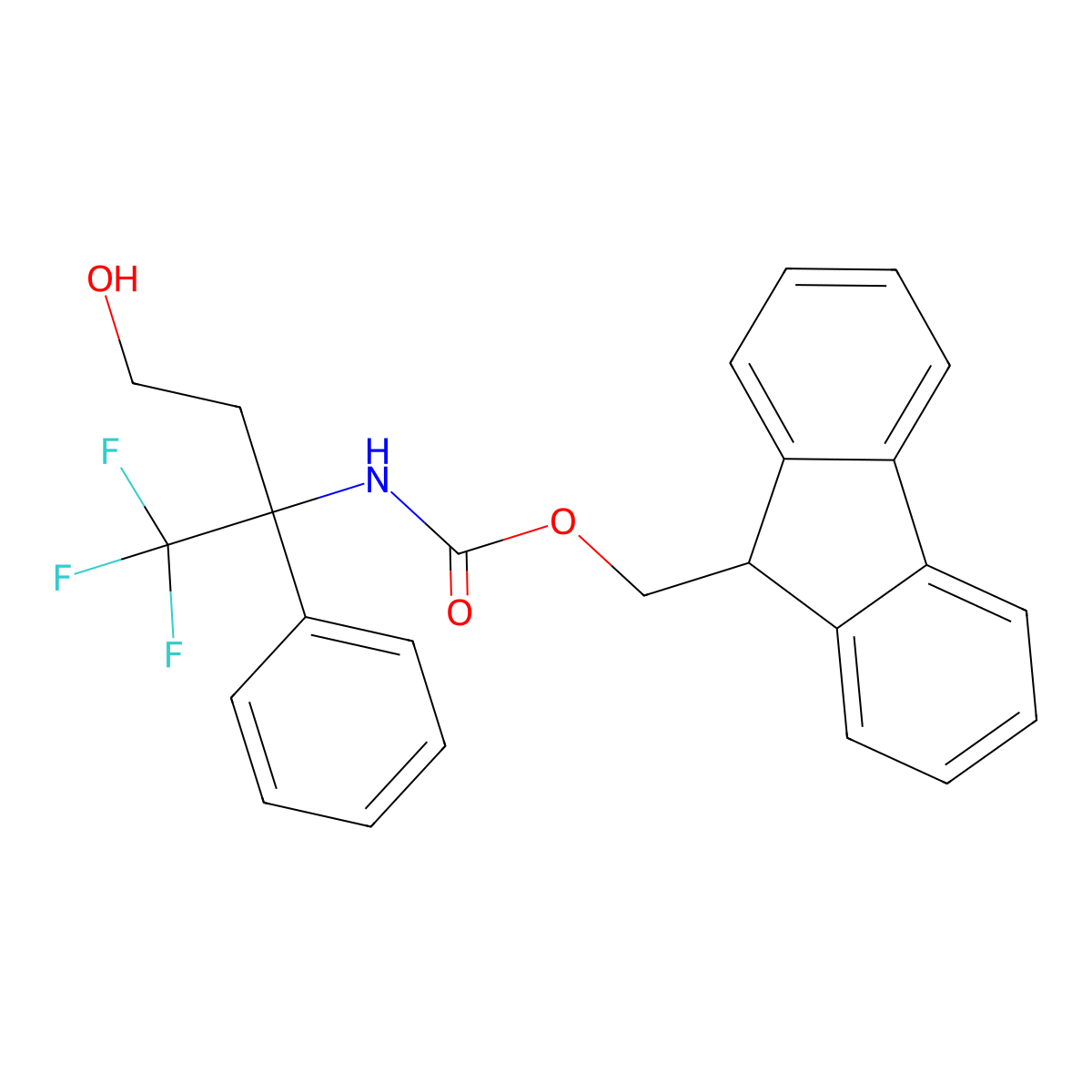 (9H-fluoren-9-yl)methyl N-(1,1,1-trifluoro-4-hydroxy-2-phenylbutan-2-yl)carbamate molecular structure, CAS 2764001-06-9