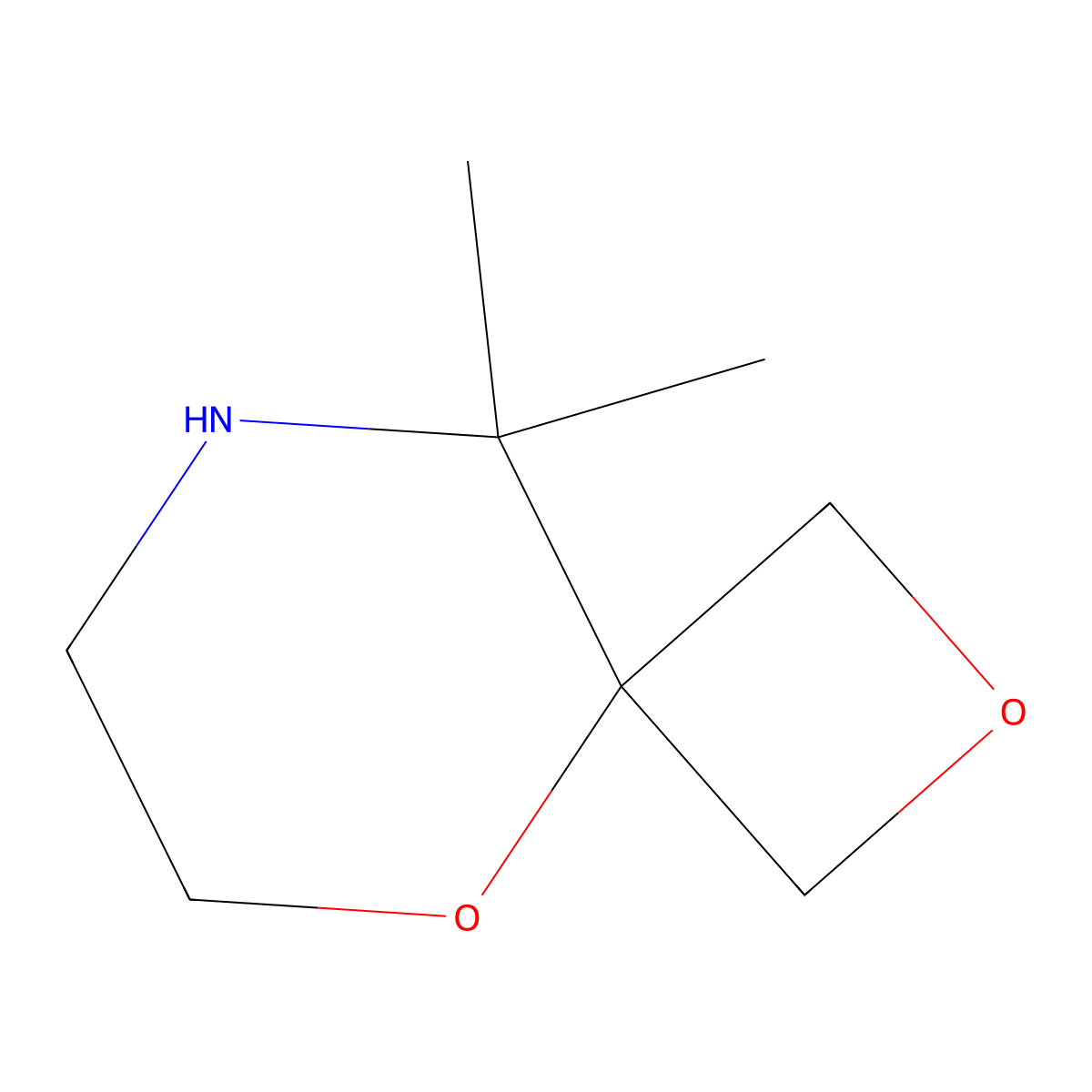 9,9-Dimethyl-2,5-dioxa-8-azaspiro[3.5]nonane molecular structure, CAS 2764001-09-2