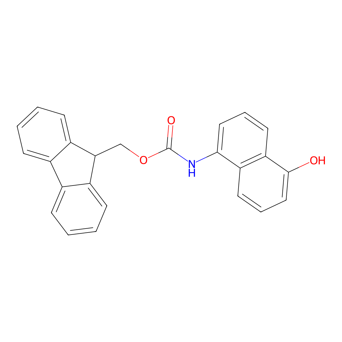 (9H-fluoren-9-yl)methyl N-(5-hydroxynaphthalen-1-yl)carbamate molecular structure, CAS 2764001-14-9