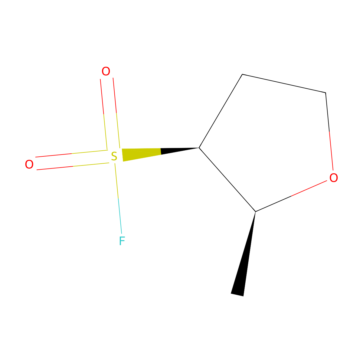 rac-(2R,3R)-2-methyloxolane-3-sulfonyl fluoride molecular structure, CAS 2764001-16-1