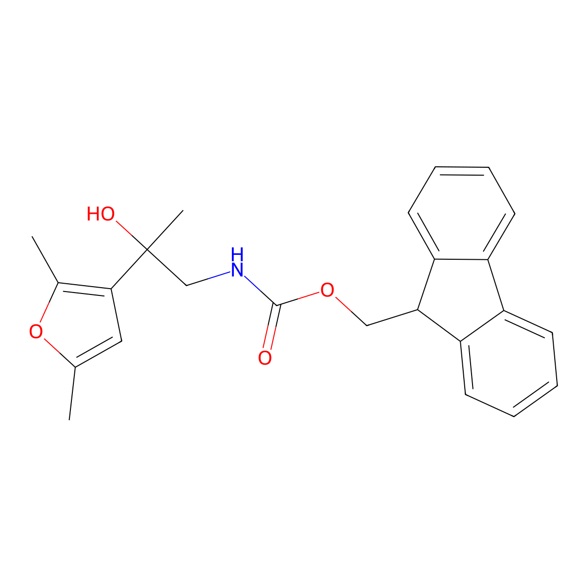 (9H-fluoren-9-yl)methyl N-[2-(2,5-dimethylfuran-3-yl)-2-hydroxypropyl]carbamate molecular structure, CAS 2764001-24-1