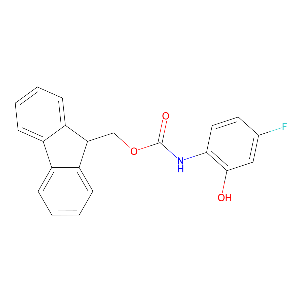 (9H-fluoren-9-yl)methyl N-(4-fluoro-2-hydroxyphenyl)carbamate molecular structure, CAS 2764001-29-6