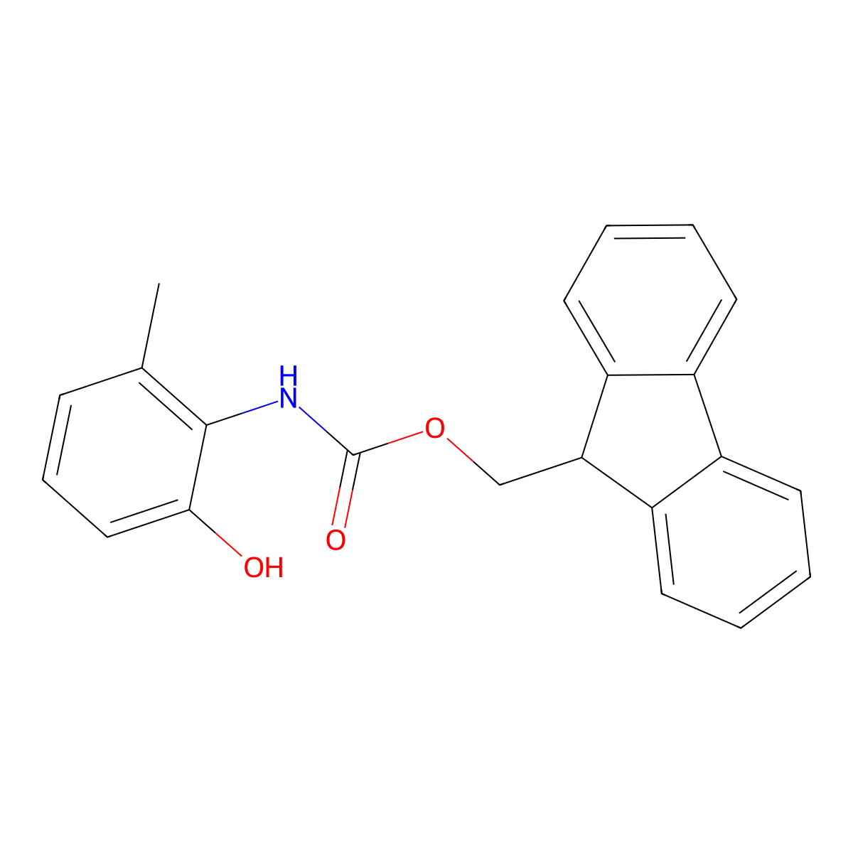(9H-fluoren-9-yl)methyl N-(2-hydroxy-6-methylphenyl)carbamate molecular structure, CAS 2764001-37-6