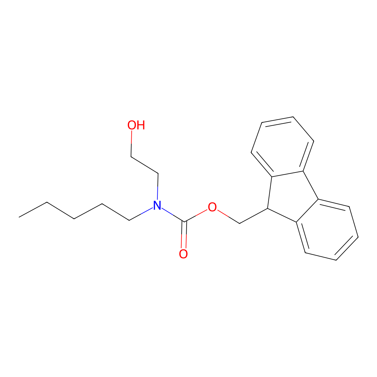 (9H-fluoren-9-yl)methyl N-(2-hydroxyethyl)-N-pentylcarbamate molecular structure, CAS 2764001-38-7
