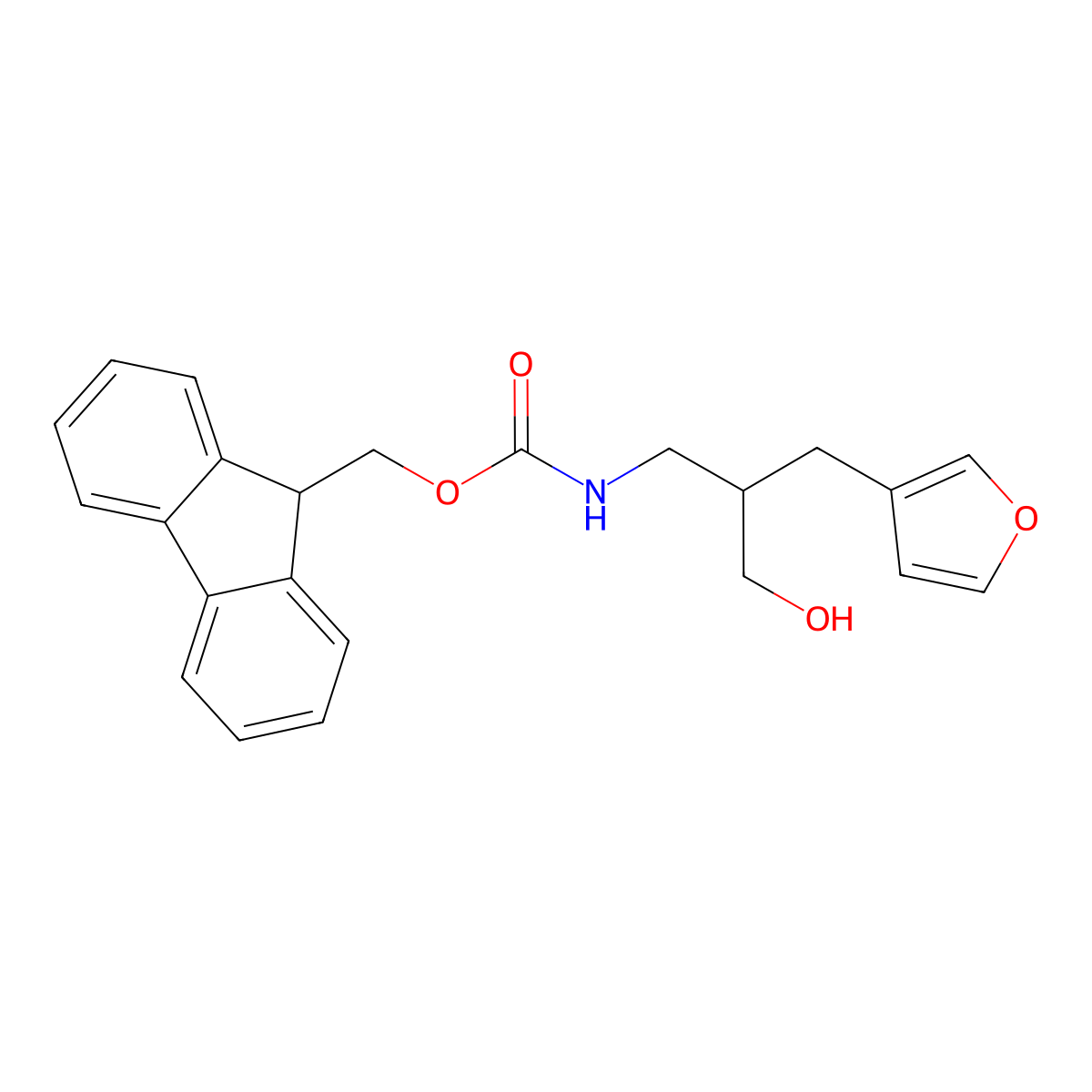 (9H-fluoren-9-yl)methyl N-{2-[(furan-3-yl)methyl]-3-hydroxypropyl}carbamate molecular structure, CAS 2764001-39-8